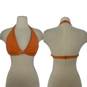 La Blanca Triangle Bikini Swim Top Orange with Rhinestone Size 14 NWT